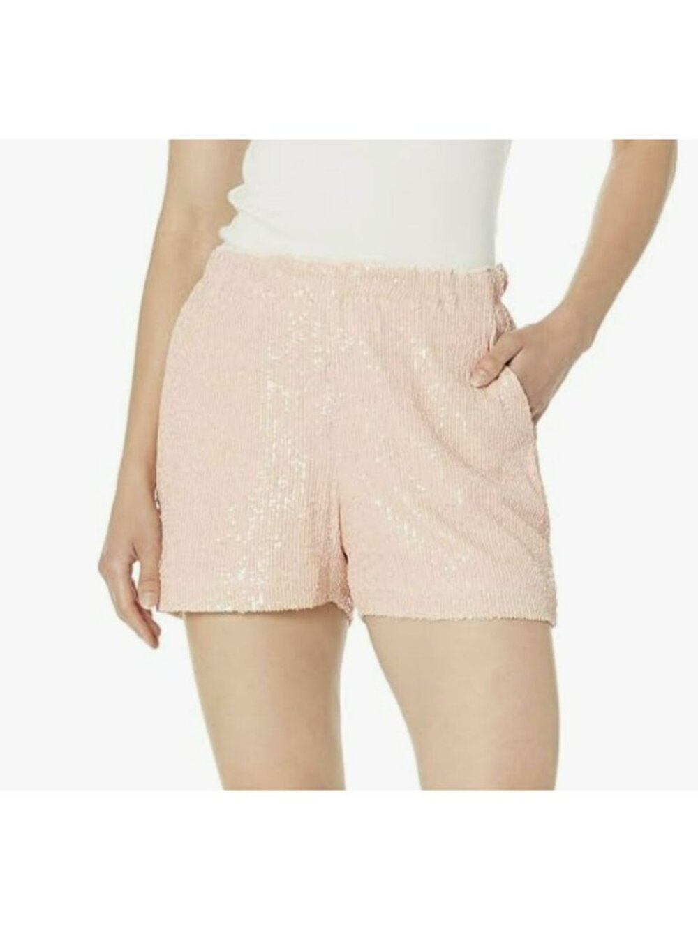 Trina Turk Sequin Elastic-Waist Idol Shorts Size Small New